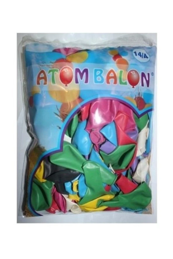 Atom Balon Renkli Desensiz Balon 14/A 100lü