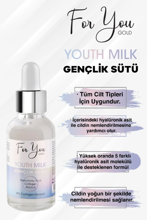 Gençlik Sütü Serumu - Anti-aging, Kırışıklık Karşıtı (Retinol-Collagen-Hyaluronic Acid) Yüz Serumu