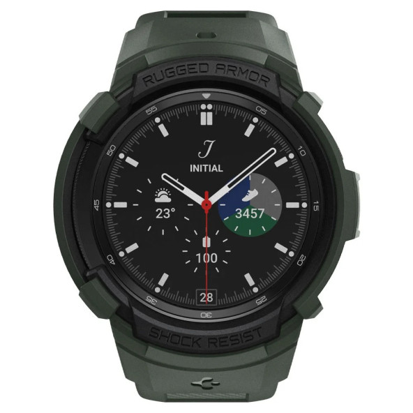 Spigen Samsung Galaxy Watch 4 Classic (46mm) Kılıf Rugged Armor Pro Military Green - ACS04326