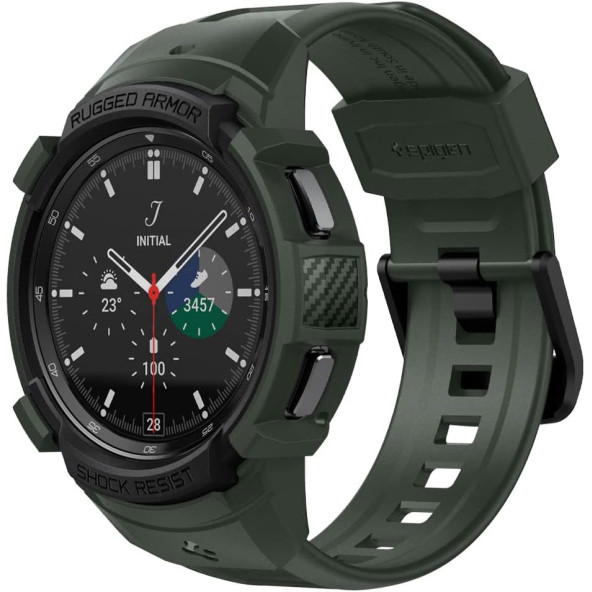 Spigen Samsung Galaxy Watch 4 Classic (46mm) Kılıf Rugged Armor Pro Military Green - ACS04326 - 3
