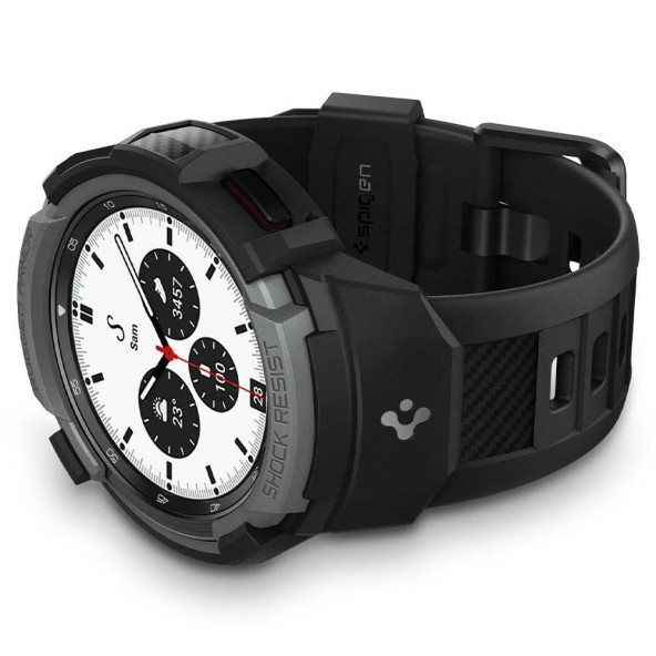 Spigen Samsung Galaxy Watch 4 Classic (42mm) ile Uyumlu Kılıf Rugged Armor Black - ACS03833 - 3