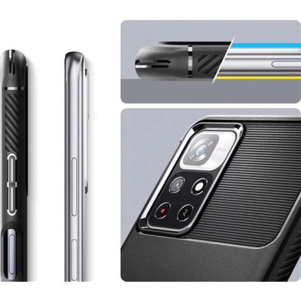 Spigen Xiaomi Redmi Note 11T 5G Kılıf Rugged Armor Matte Black - ACS04266 - 4