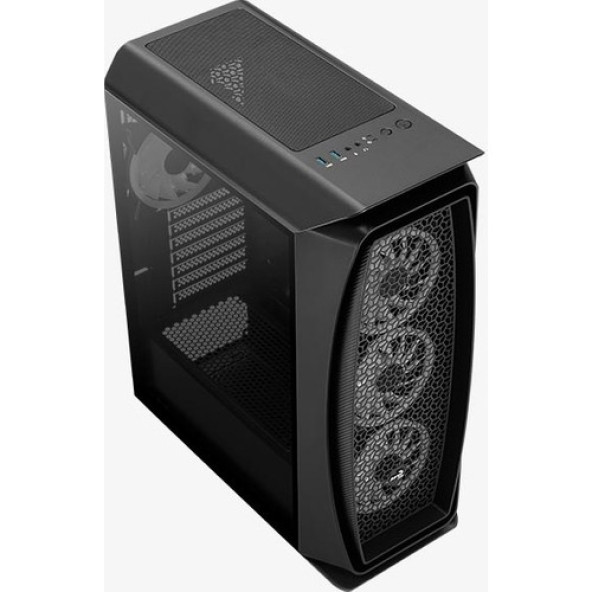 Aerocool Aero One Duo Cam Yan Panel 4x12cm ARGB Adreslenebilir RGB Fanlı USB 3.0 Pencereli ATX Oyuncu Kasası - 7