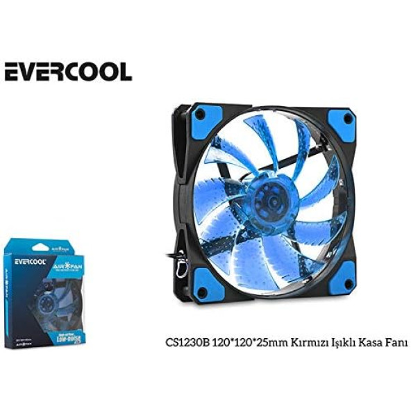 Evercool CS1230B 120-120-25mm Mavi Işıklı Kasa Fanı - 3