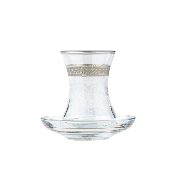 Çay Bardağı Çay Seti Çay Takımı Granür 6 Kişilik Çay Seti Platin - 2