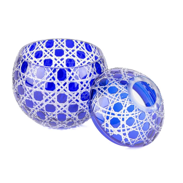 Peçetelik Cam Büyük Mavi Renk - 3