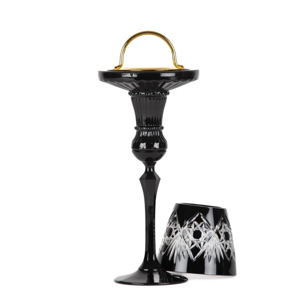 Şamdan ve Buhurdanlık Cam Aksaray Model Siyah Renk - 3