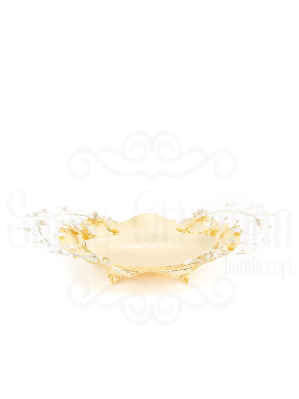 Bakır Ayaklı Şekerlik Meyvelik Sunumluk Dekoratif Obje Çikolatalık Sele Meyvelik - 6