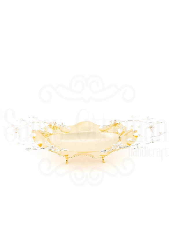 Bakır Ayaklı Şekerlik Meyvelik Sunumluk Dekoratif Obje Çikolatalık Sele Meyvelik - 7