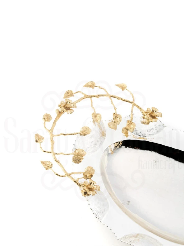 Bakır Ayaklı Şekerlik Meyvelik Sunumluk Dekoratif Obje Çikolatalık Sele Meyvelik - 9