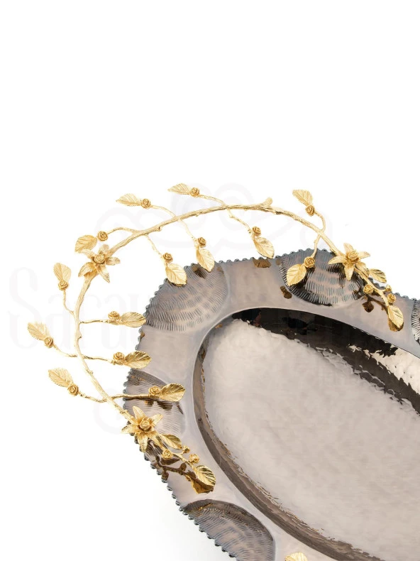 Bakır Ayaklı Şekerlik Meyvelik Sunumluk Dekoratif Obje Çikolatalık Sele Meyvelik - 10