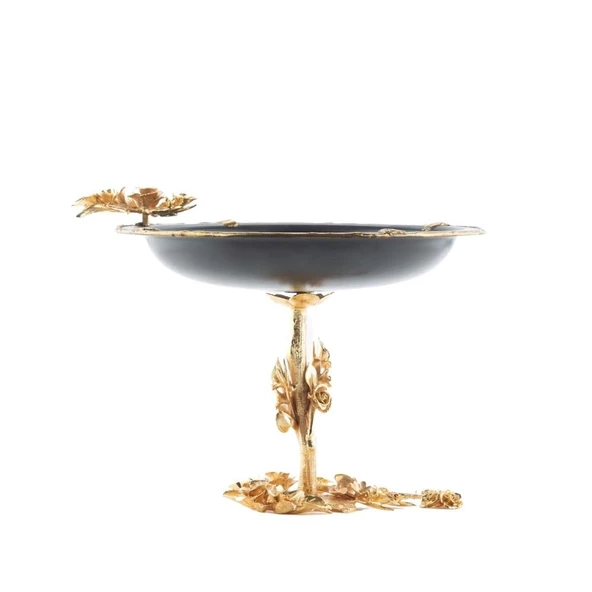 Meyvelik Sunumluk Dekoratif Obje Söz Nişan Çikolatalık Güllü Ayaklı Tabak - 2