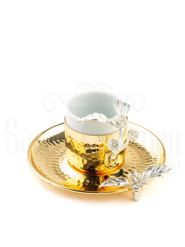 Nikel Güllü Kahve Fincanı Altın - Resim 2