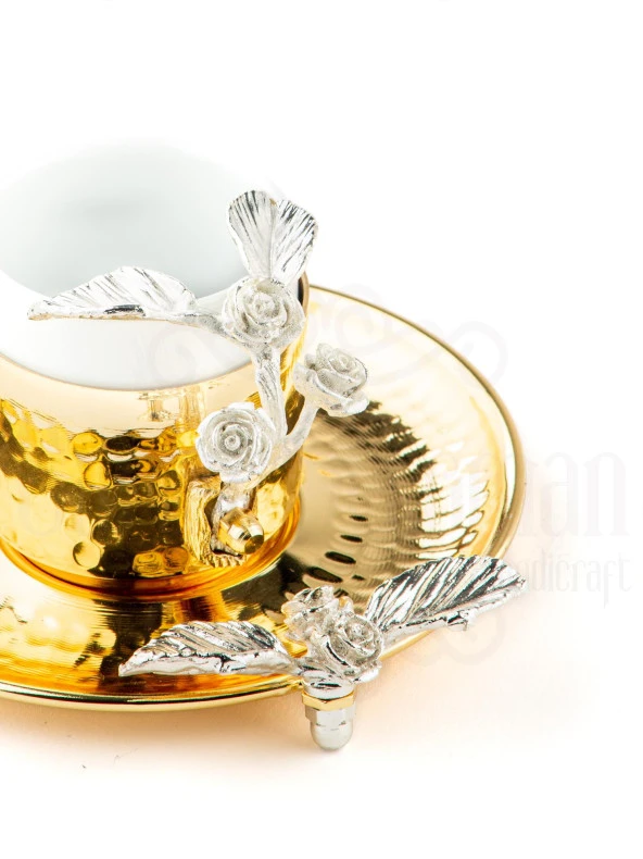 Nikel Güllü Kahve Fincanı Altın - Resim 3