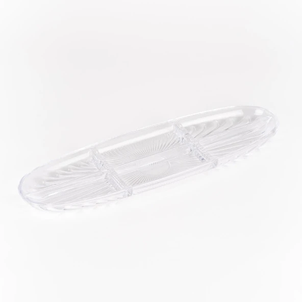 Kayık Kase Bölmeli Şeffaf Orta Sunumluk