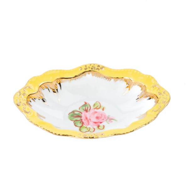 El Dekor ve El Boyaması Çerezlik Oval Sarı