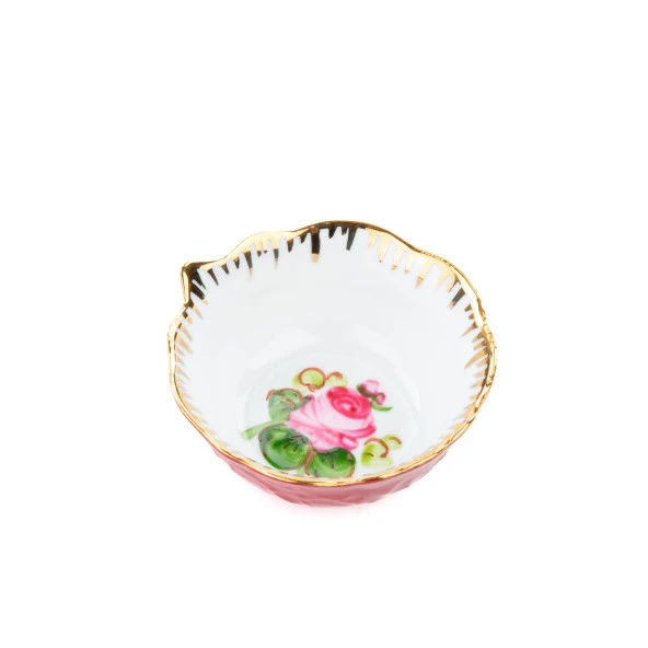 El Dekor ve El Boyaması Kase Düz Renk Küçük Kırmızı - 2