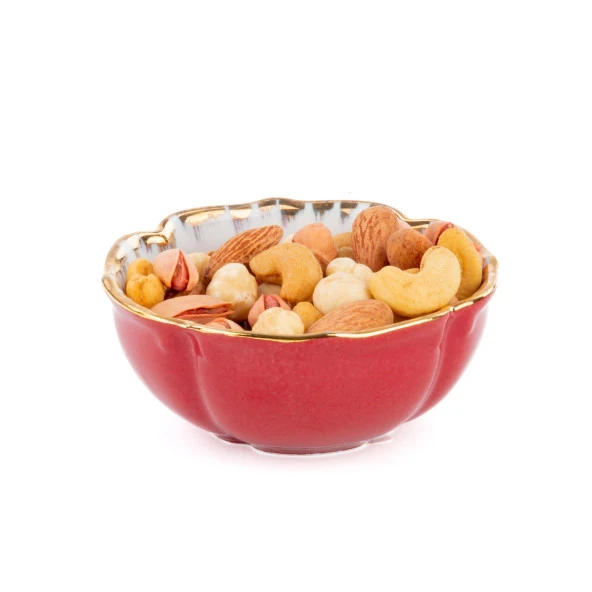 El Dekor ve El Boyaması Kase Düz Renk Küçük Kırmızı - 3