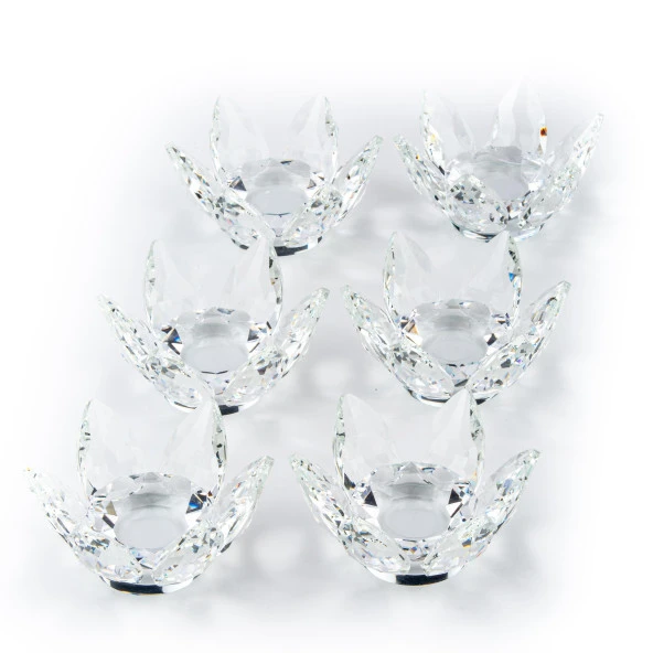 Çay Seti Cam El Dekor Nilüfer Model Şeffaf Renk - 3
