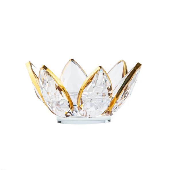 Çay Seti Cam El Dekor Nilüfer Model Altın Yaldızlı - 4