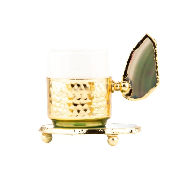 6'lı Kahve Seti Doğal Taşlı Kahve Seti Altın - Resim 12