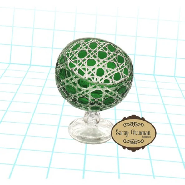 Ayaklı Kase Dondurmalık Yarım Ay Model 12cm Yeşil Renk - 2