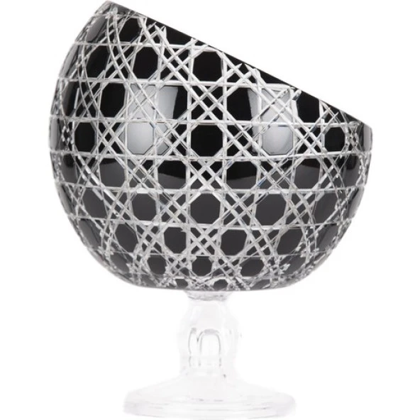 Ayaklı Kase Dondurmalık Yarım Ay Model 18cm Siyah Renk - 3