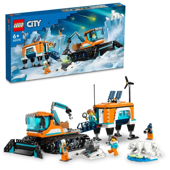LEGO® City Kutup Keşif Kamyonu ve Mobil Laboratuvarı 60378 Oyuncak Yapım Seti (489 Parça) ürün görseli 1