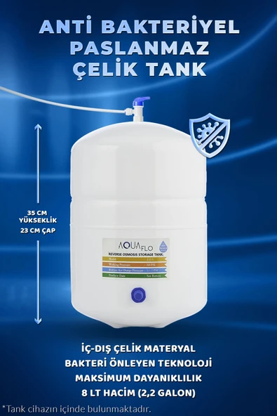 Su Arıtma Cihazı 12 Aşamalı Multi mineralli 8 Lt Çelik Tanklı (DNP12) - 5
