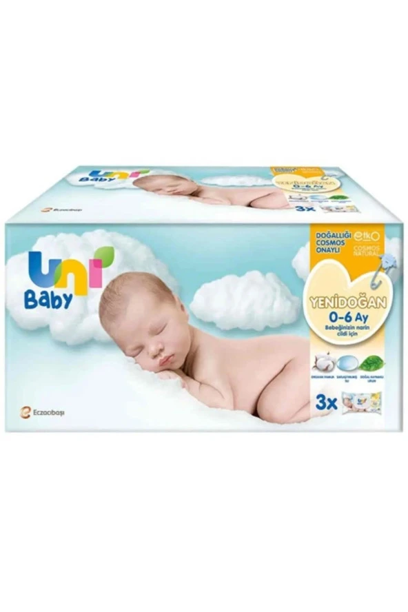 Uni Baby Islak Havlu Yeni Doğan 3 adet*40 Lı