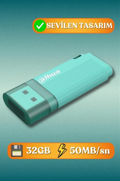 Dahua 32GB Kapaklı USB Bellek U126 Yeşil