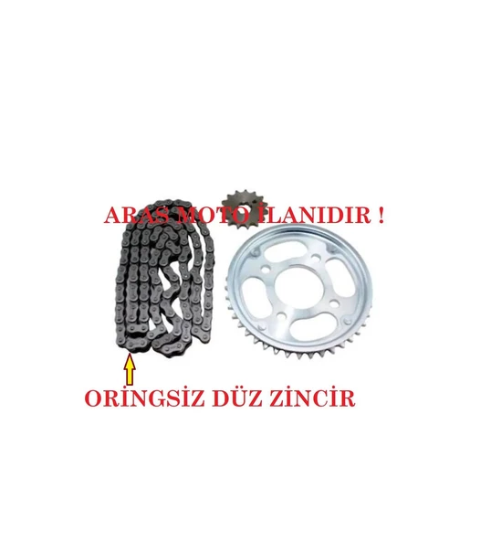 Honda Cbr 125 Zincir Dişli Seti 2011-2017 (Zincir Oringsiz Düz Zincir ) _Supermoto