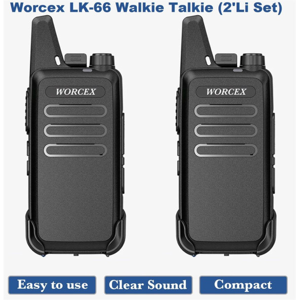 Worcex LK-66 Açık Alan 15Km Mesafeli Pmr Telsiz (2'li Paket)