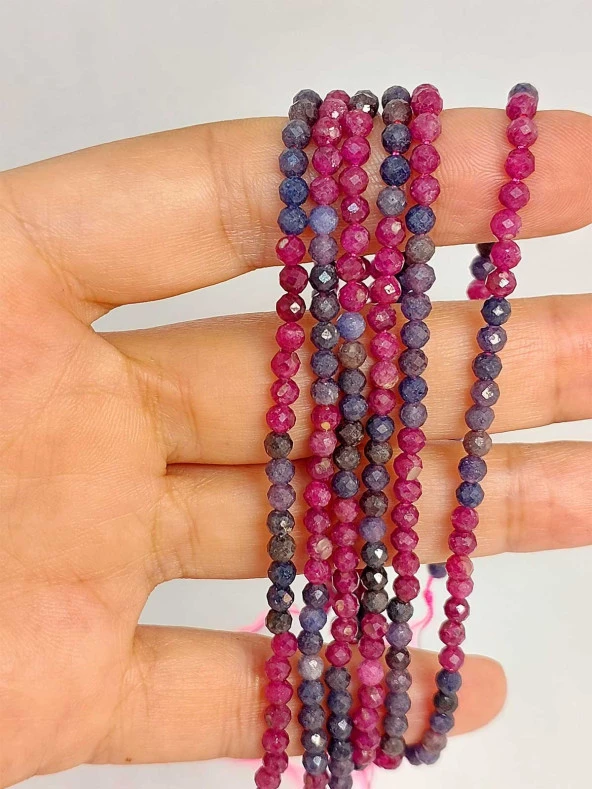 Safir & Yakut Taşı Faset Kesim Dizi 3.5mm (45502)