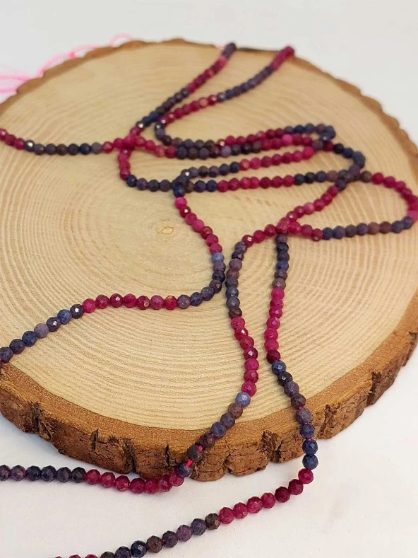 Safir & Yakut Taşı Faset Kesim Dizi 3.5mm (45502) - 3