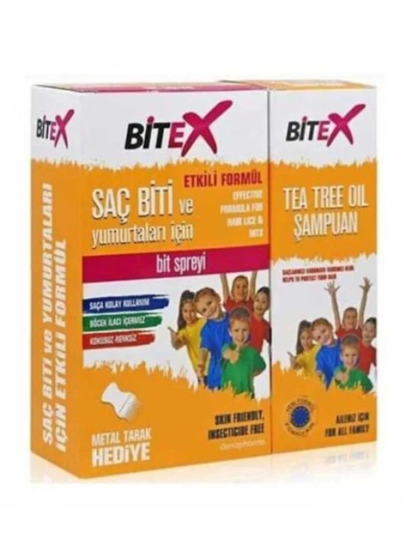 Bitex Bit Spreyi 100 Ml Metal Tarak Hediyeli + Tea Tree Oil Şampuan 150 Ml Set 8699956000930