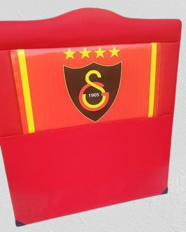 Başlık 90313 DK Tek Kişi 90 Taraftar GS Model Suni Deri Kırmızı Kumaş El Yapım - 4