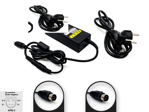12V 6.67A 80W 4-Pin DIN Erkek 4PIN2 AC Adaptör - Şarj Cihazı
