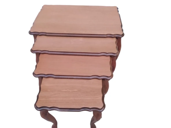 Zigon ST 18465 klasik Model Sehpa Kayın Aslan Oyma ayak Parlak Ceviz Lake El yapı - Resim 2