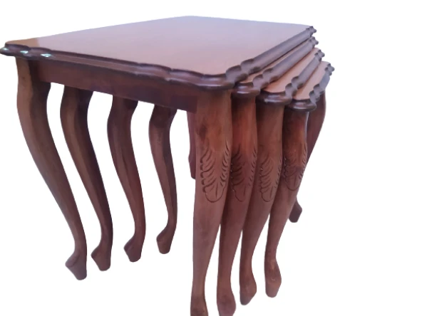 Zigon ST 18465 klasik Model Sehpa Kayın Aslan Oyma ayak Parlak Ceviz Lake El yapı - Resim 5