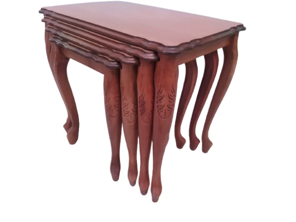 Zigon ST 18465 klasik Model Sehpa Kayın Aslan Oyma ayak Parlak Ceviz Lake El yapı - Resim 6