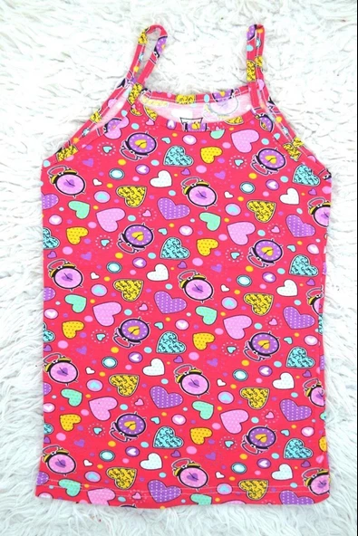 Tutku 6 Lı Kız Çocuk Renkli İp Askılı Atlet Pamuklu Askılı Empirme - 6