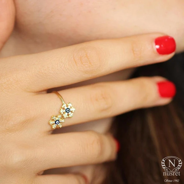 925 Ayar Gümüş Kar Tanesi İnce Yüzük ürün görseli