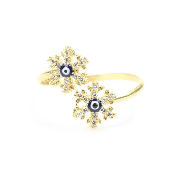 925 Ayar Gümüş Kar Tanesi İnce Yüzük - Resim 2