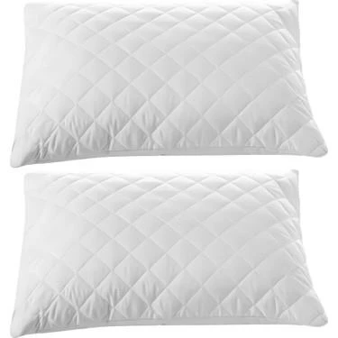 2 Li Kapitoneli Fermuarlı Yastık Koruyucu Alezi Beyaz 50 x 70