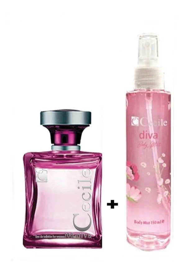 Cecile Diva Kadın Parfüm Seti 100 ml EDT+ Body Mist 150 ml