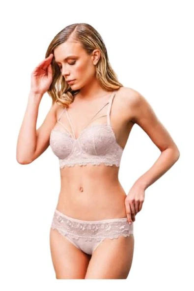 Büşra 201 Pudra Balenli Desteksiz Sütyen Takım
