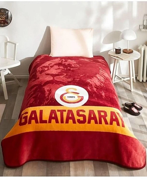 Taç Galatasaray Lisanslı Tek Kişilik Battaniye Gs Aslan