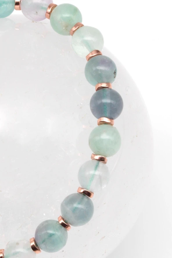 Florit Doğal Taş Makrome Örme Bileklik - Resim 2