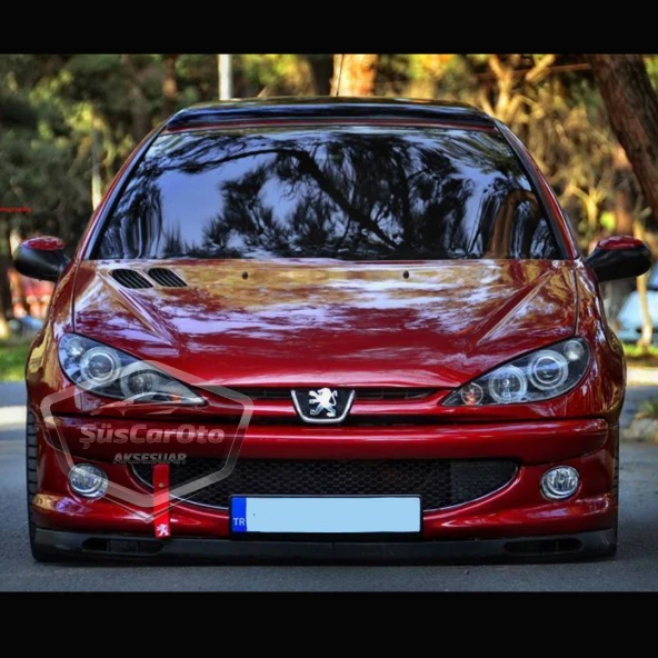 Peugeot 206 206+ 1998-2012 Uyumlu Üniversal Laguna Lip Esnek Ön Lip 2 Parça Tampon Altı Dil Karlık Ön Ek - 1